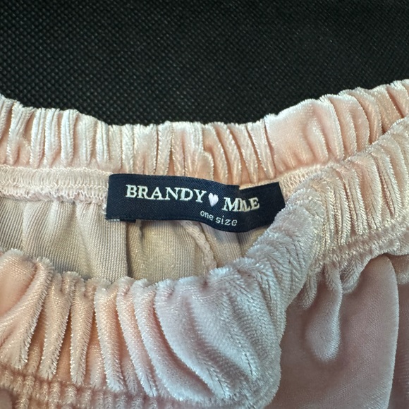 Brandy Melville pink velour shorts - Picture 2 of 3